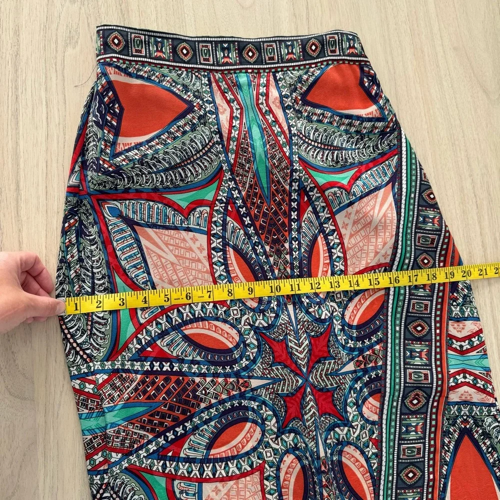 Anthropologie Maeve Geoda printed silk midi skirt - Picture 5 of 14
